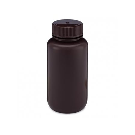 Globe Scientific Diamond RealSeal Bottles, Amber Color, Wide Mouth, 250 ml, 12/pk, 12PK 219943